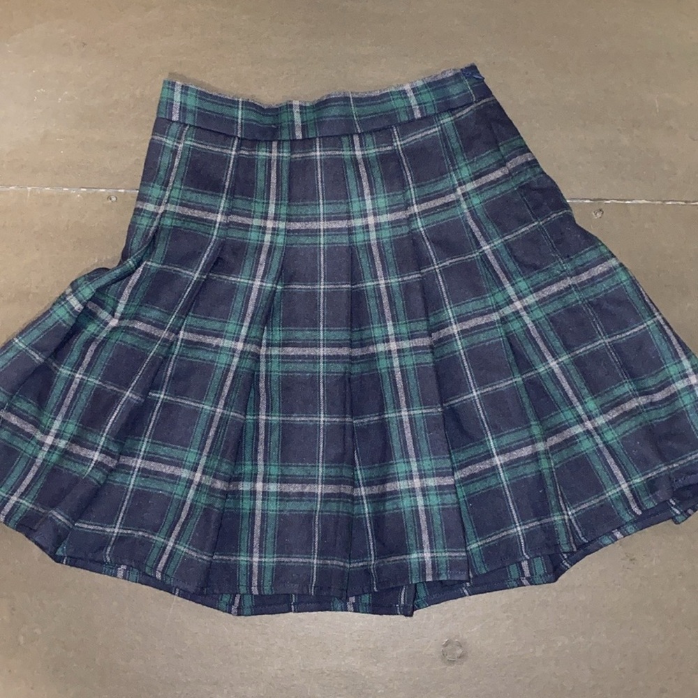 SHEIN XS Blue Green Plain Skirt Side Zip - Picture 1 of 4